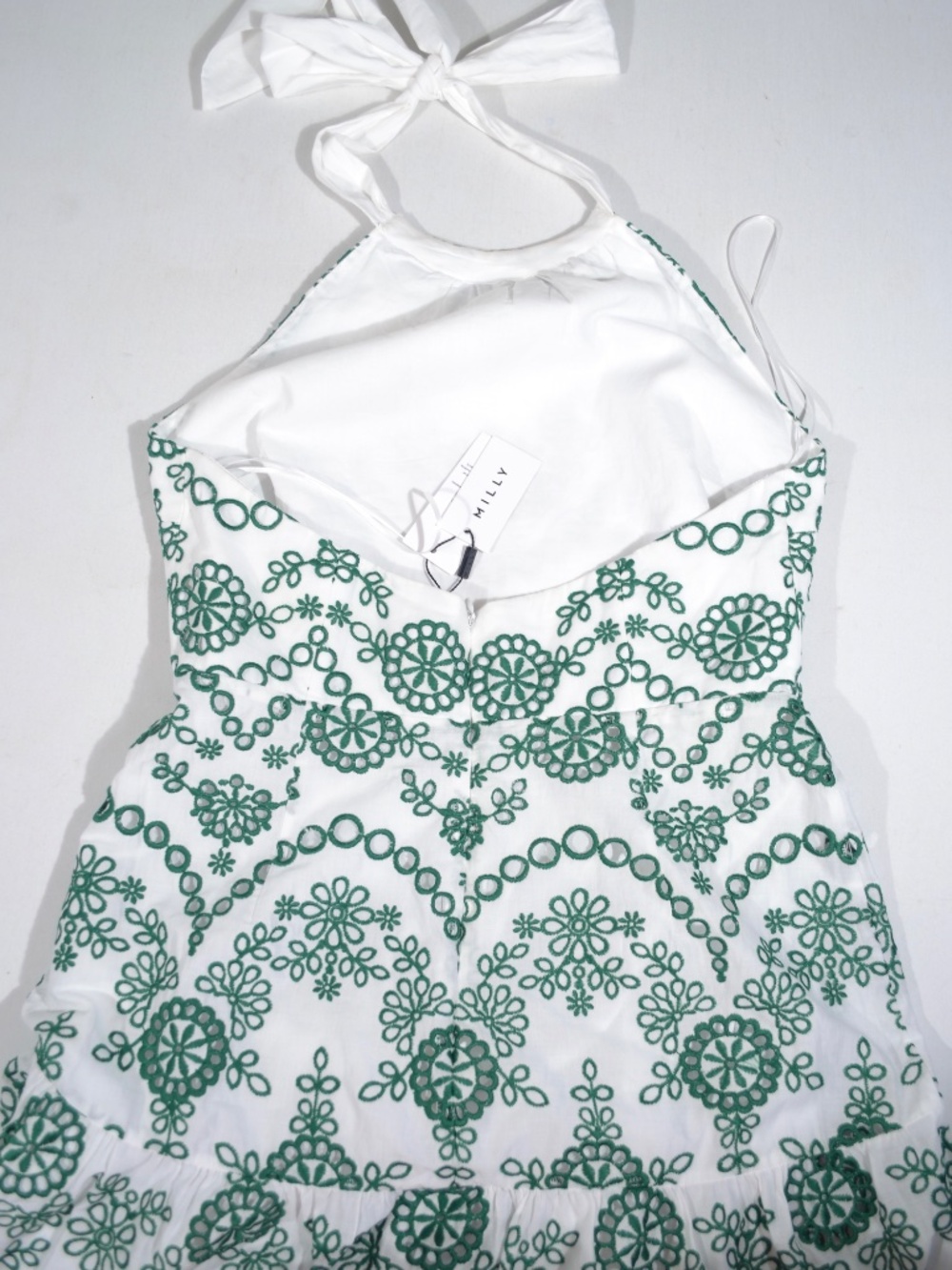 NWT Milly Hayden Green and White Halter-Size 10 - Picture 10 of 13